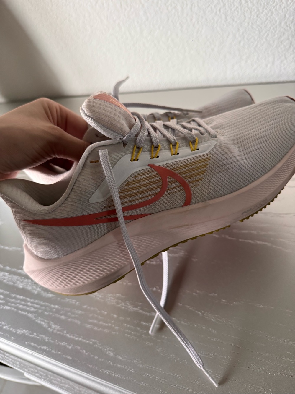 Nike Women's Light Pink and Coral Running Shoes